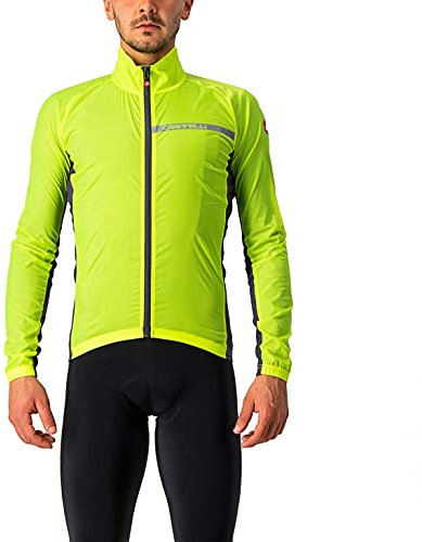 CASTELLI Men's Squadra Stretch JKT Jacket, Gelbes Fluo/Dunkelgrau, S