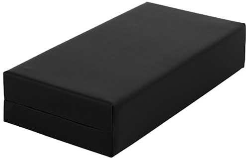 ATC Handels GmbH Stufen-Lagerungskissen 50 x 25 x 10cm aus qualitativem Ether-Schaum mit Kunstlederbezug, verstecktem Reißverschluss und Flächendesinfektionsmittel-Reinigungsmöglichkeit (schwarz)