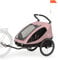 hauck 2in1 Fahrradanhänger & Buggy für 2 Kinder ab 6 Monaten bis 120 cm oder 22 kg Dryk Duo inkl. Deichsel, Kupplung, Buggyrad, Wimpel & Rücklicht, Zusammenklappbar, XL Kofferraum (Rose)