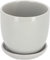 KOTARBAU® Pot de fleurs en céramique - Pour fleurs et plantes - Diamètre : 20 cm - Avec bac d'égouttement - Gris