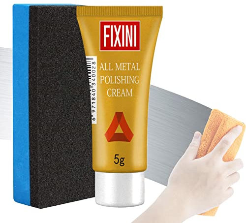 Pomrone Metallpolierpaste | Metallpolitur Creme,Reinigungs-Polierpaste mit Bürste, Rostlöser für Eisen Chrom Messing Kupfer Nickel Edelstahl