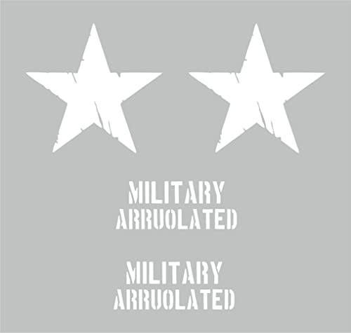 DualColorStampe Aufkleber Militärstern USA US Navy US Army für Auto, Geländewagen, Motorrad, Wohnwagen, Helm, 0269 (Weiß)