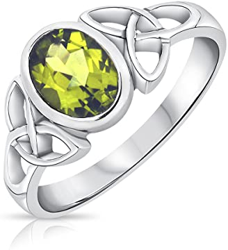 DTPsilver® 925 Sterling Silber Ring - Keltische Dreifaltigkeitsknoten - Keltische Kollektion - Peridot