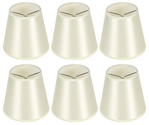 Ensemble de 6 petits abat-jour, abat-jour en tissu tonneau à pince sur ampoule pour lampe de table et lampadaire, abat-jour de lustre nordique beige 3,5 x 5,5 x 5,2 pouces abat-jour