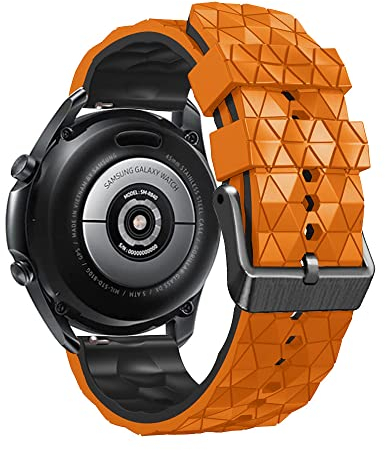 Feysentoe 22 mm universell Armband Kompatibel für HUAWEI Watch GT/GT2 46mm für Samsung Galaxy Watch3 45mm Estrazarmband(orange schwarz)