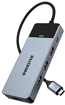 5 en 1 USB C 3.2 Hub, USB C Hub con HDMI 4K@60Hz + 3 * 10Gbps USB 3.2 Gen 2 +100W PD, USB C 3.2 HUB Adaptador Compatible con MacBook Air/Pro, iMac, iPad Pro, DELL, HP, Dispositivo USB C