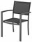 METRO Professional Gartenstuhl mit Armlehne Lynx, Aluminium/Textilen-Bespannung, 58 x 59.4 x 88.2 cm, Stapelbar, Wetterfest, 150 kg Tragkraft, Schwarz