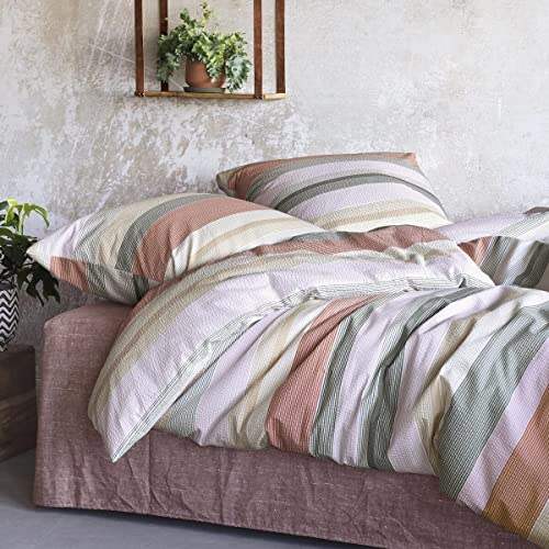 Irisette Seersucker Bettwäsche Easy Harrogate rot 1 Bettbezug 155 x 220 cm + 1 Kissenbezug 80 x 80 cm