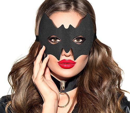 Balinco Fledermaus Kostüm Maske Damen, Comic Augenmaske, Sexy Gesichtsmaske, Halloween Halbmaske, Cosplay Zubehör, Schwarze Augenmaske, Karneval, Fasching