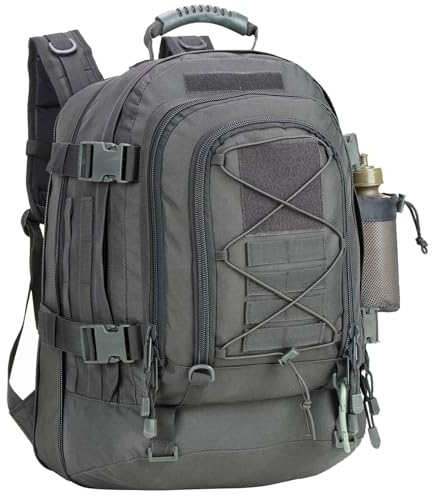 Miramrax Taktischer Rucksack Militär Armee Daypack - Assault Pack für Männer Molle Rucksäcke Bug Out Bag 3 Tage Pack für Wandern, GRAU, 40L, Sport