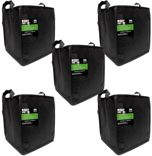 Root Pro + Round & Square Fabric Plant Grow Pots 20L 25L 30L With handles Strong (Square, 25L)