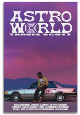 Suumyo Travis Scott Poster, Retro-Wandkunst, ungerahmt, 30 x 45 cm, Schlafzimmer, Wohnzimmer, Küche, Esszimmer, Badezimmer, Hotel, Restaurant