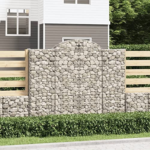 ZEYUAN Gabionen mit Hochbogen 6 STK Gabionenkörbe, Gabionen Hochbeet, Steinkorb, Gabionengitter, Drahtkorb Für Pflanzen, Kräuterspirale Für Garten, 200x50x160/180cm Verzinktes Eisen