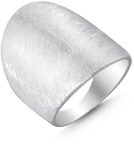 Cassini Damenring 925 Sterling Silber gebürstet - Ringgröße 52 nickelfrei & antiallergisch Breiter & Massiver Statement-Ring für Frauen Silberring Damen elegant für Alltag Business & Geschenk 3RAB52