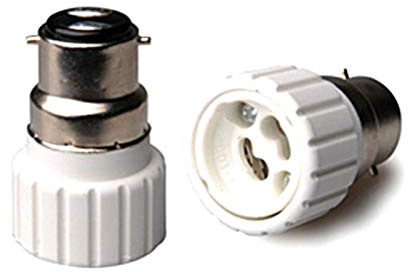 Mr.Gadget's Solutions B22 a GU10 Accesorios de iluminación y controles extensores adaptador convertidor soporte de bombilla blanco - 2 piezas
