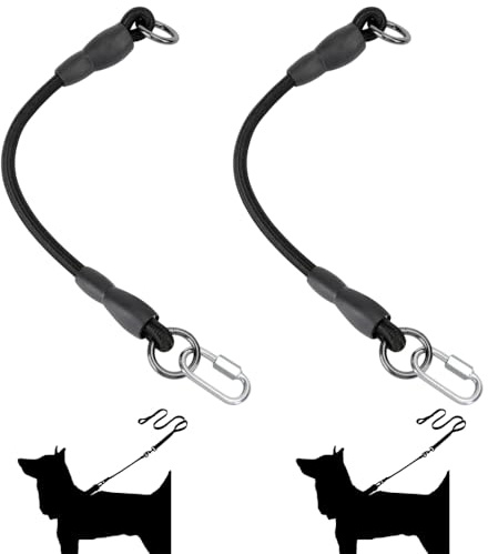 Elastische Stoßdämpfende Leine für Hunde, 2 Stück robuste Verlängerung für Hundeleine, kompatibel mit Allen Halsbändern und Leinen, ideal für kleine bis große Hunde