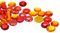 QUARKZMAN Perles de Verre, 36 Pièces, Perles de Verre Plates Orange/Rouge/Orange/Jaune/Rouge foncé 0,44 LB (0,67-0,87) Galets de Verre pour Remplissage de Vase, Loisirs Créatifs DIY