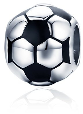 Fußball-Charm Anhänger für Pandora Armbänder, Sterling Silber Fußball Perlen Anhänger, Geschenk für Mädchen Freund Familie
