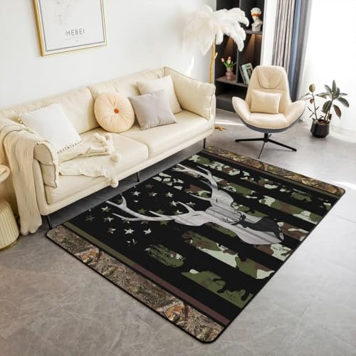 Kinder Flächenteppich 3D Tier Elch Teppich Wohnzimmer Schlafzimmer Home Dekoration Innenbereich Outdoor Türverkleidung Spielen Matte Anti-Rutsch 50 X 80 cm / 19.6 X 31.5 - Leicht Zu Reinigen -7.5576