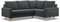 Mebligo - Ecksofa mit Schlaffunktion und Bettkasten Blank, Eckcouch mit Ottomane Rechts, Sofa L Form 223 x 172 x 88 cm, Couch Wohnzimmer, Ecke Sofa Wohnlandschaft, Schlafsofa - Dunkelgrau