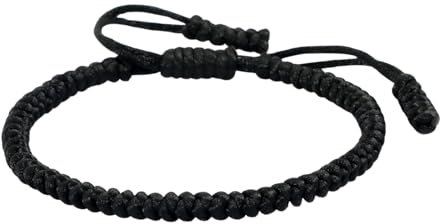 Shengxi Tibetisches Buddhistisches Armband - Freundschaftsarmbänder für Herren, Damen, Teen Männer, Frauen - Glücksarmband Glücksbringer Geschenk (Schwarz)