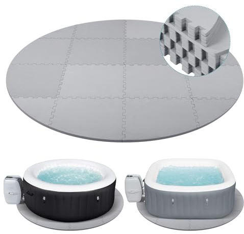 tonchean Tapis de bain à remous rond de 190 cm pour baignoire gonflable, fond de teint pour baignoire gonflable, rembourrage en mousse EVA épaisse de 1,27 cm pour jacuzzi extérieur, piscine, spa, jeu,