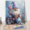 TISHIRON Cute Gnome Paint by Numbers for Adults Adult Paint by Number Fresh Flower Acrylic Paint Kits DIY Adult Paint by Number Kits on Canvas Crafts for Home Gnome Watercolor 16x20(Frameless)