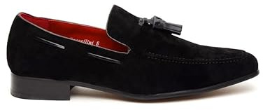 Mens Classic Faux Suede & Leather Tassel Loafers Retro Smart Casual Slip on Shoes