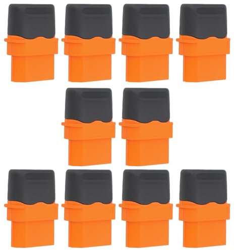 Create idea XT60i Stecker XT60I-F Buchse Buchse mit schützendem Hochstromstecker für RC Lipo Batterie FPV-Drohne Solarbatterien, Orange, 10 Stück