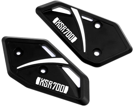 Modeer Motorrad CNC Fussrastenschutz Kompatibel mit Ya.maha XSR700 XSR 700 2015-2024 a Paar Fußraste Pedal Protektor Fußraste Fersenplatten Schutz xsr 700 Zubehör (schwarz)