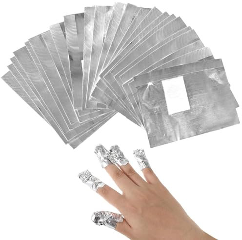 100Pcs Foil Nail Wraps,Gel Nail Polish Remover Foil Wraps Nail Foils for Gel Nails Nail Foil Wraps Nail Art Cleaner