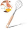 Schneebesen Edelstahl Profi Mit Holzgriff, Rührbesen Groß Lang 26cm Kugelschneebesen Robuster Egg Whisk für Eier Schneebesen Zum Mischen Schlagen Aufschäumen Und Rühren Egg Beater