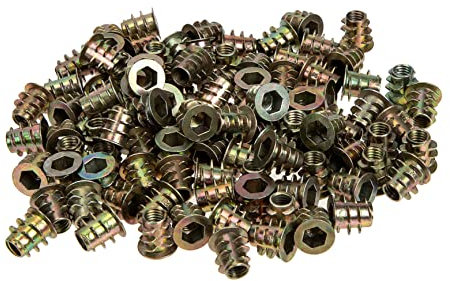 PartyKindom 100St Trapezmutter stabmixwe rostfrei roststop Holzeinsatzmutter Gewindeeinsatz Elektroschrauber Nuss schrauben Einschraubmutter Holzeinsätze Bolzen Zinklegierung Colorful