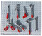 SZLIFE Lot de 8 outils de garage sur panneau perforé, échelle 1/64, pour maquettes d'architecture, décor de maquettes, mini-ateliers automobiles, Rouge