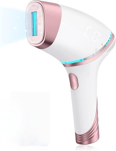 21J Epilatore Luce Pulsata IPL Con Raffreddamento a Ghiaccio, Illimitato Luce Pulsata Con 3 Testine di Cura, 5 Livelli di Energia, Per Donne e Uomini, Viso,Tutto il Corpo