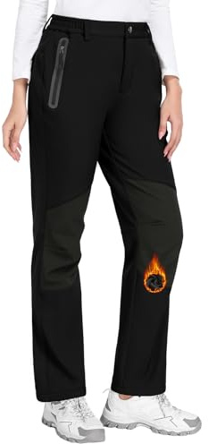 CMTOP Wanderhose Damen Outdoorhose Wasserdicht Trekkinghose Winter Gefüttert Thermohose Softshellhose Skihose Outdoor Warm Leichte Winddicht Schneehose Regenhose Funktionshose