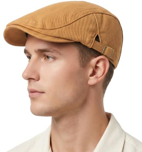 HIQIU Schiebermütze Herren Damen- Verstellbare Britischer Retro-Stil Flatcap Herren Barett Efeu Hut Newsboy Cap Schirmmütze