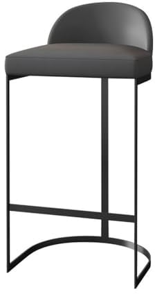 gC7aHx8 Taburete de Cocina Silla de Bar Cuero con Respaldo bajo Hierro, for Restaurante, Isla, balcón, Silla Alta Sillas Altas(Negro)