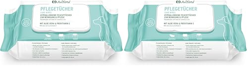 AniForte Pflegetücher für Hunde 100 Stück - XXL desodorierende Reinigungstücher mit Frischeverschluss, hypoallergen, mild, reißfest, natürliche Reinigung, Dog Wipes (Packung mit 2)