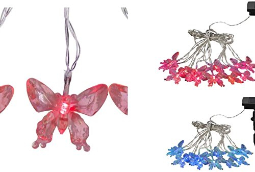 LED Solar Lichterkette Schmetterlinge Gartenparty Solarleuchte Solarlampe Gartenbeleuchtung Farbwechsel Erdspieß (Partylichterkette, Party-Beleuchtung, Außen-Lichterkette, Gartendeko)