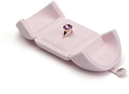 Oirlv Velvet Ring Box Pink Ring Gift Box Ring Storage Case for Proposal Anniversary Engagement Wedding Christmas