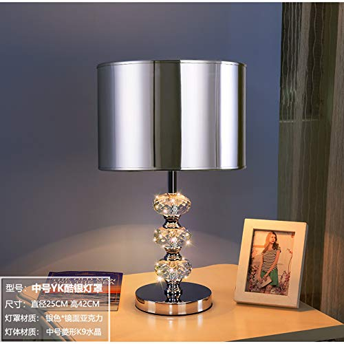 Lámpara de mesa lámpara de PVC cubierta dormitorio moderna lámpara de mesa de cristal estudio simple faro de cabecera de cabecera lámpara de escritorio lámpara 25 * 42cm 5