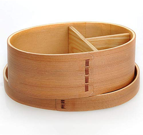 Hankyky Bento Box 3 compartiments Style japonais une personne boîte de conservation des aliments vaisselle étudiant boîte à lunch en bois pour enfants adultes école de travail