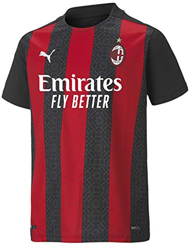 PUMA Uni Kinder AC Milan 20/21 Home Replica Jr Trikot, Tango Red Black, 128