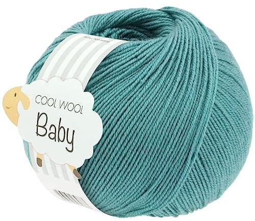 LANA GROSSA Cool Wool Baby | 100% Schurwolle Merino, filzfrei | Handstrickgarn aus 100% Schurwolle (Merino) | 50g Wolle zum Stricken & Häkeln | 220m Garn FB 284