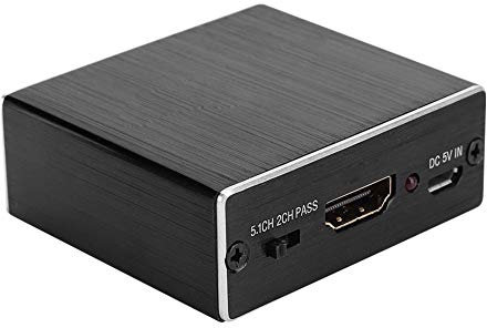 HDMI Audio Splitter, 4K Audio Konverter, Digital Optisch Audio Analog Audio Splitter, Audio Sync-Separation Ausgang, Schwarz