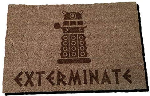 FastCraft Fußmatte aus Kokosfaser, Motiv: Dr. Who Dalek, inspiriert, 60 x 40 cm, für den Innen- und Außenbereich, Geschenk