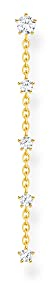 Thomas Sabo Damen Einzel Ohrstecker Vintage mit Weißen Steinen 925er Sterlingsilber 750er Gelbgold Vergoldung mit Zirkonia, H2194-414-14
