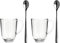 Leonardo Napoli Latte Macchiato-Tassen und Löffel 4er Set, spülmaschinengeeignete Kaffee-Gläser mit passenden Löffeln, 380 ml, 4 teilig, 024217
