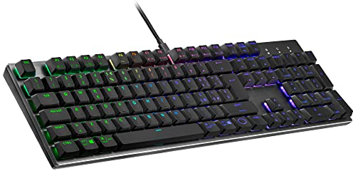 Cooler Master Tastiera Meccanica SK652 - Full-Size, Copritasti Flottanti a Basso Profilo, Switch Rossi, Retroilluminazione RGB Per Tasto, Connessione USB di Tipo-A, Compatibile PC e MacOS - IT Layout